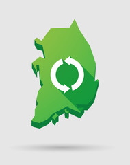 South Korea map icon with a recycle sign