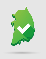 South Korea map icon with a check mark