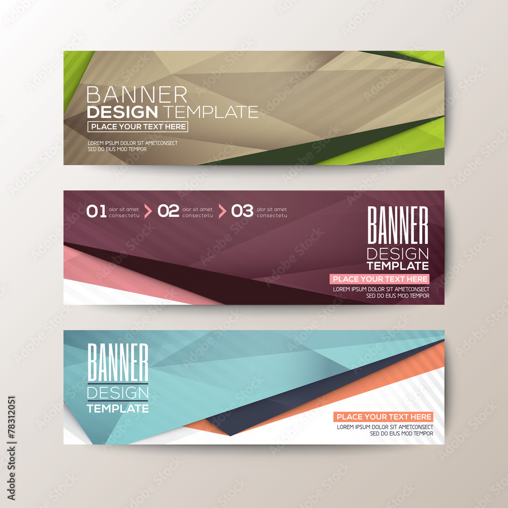 Poster modern banner template with abstract triangle polygon background