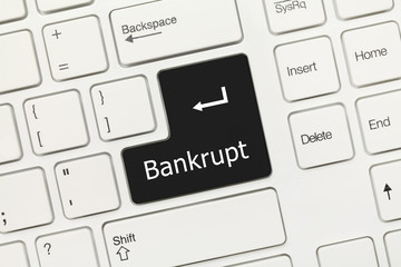 White conceptual keyboard - Bankrupt (black key)