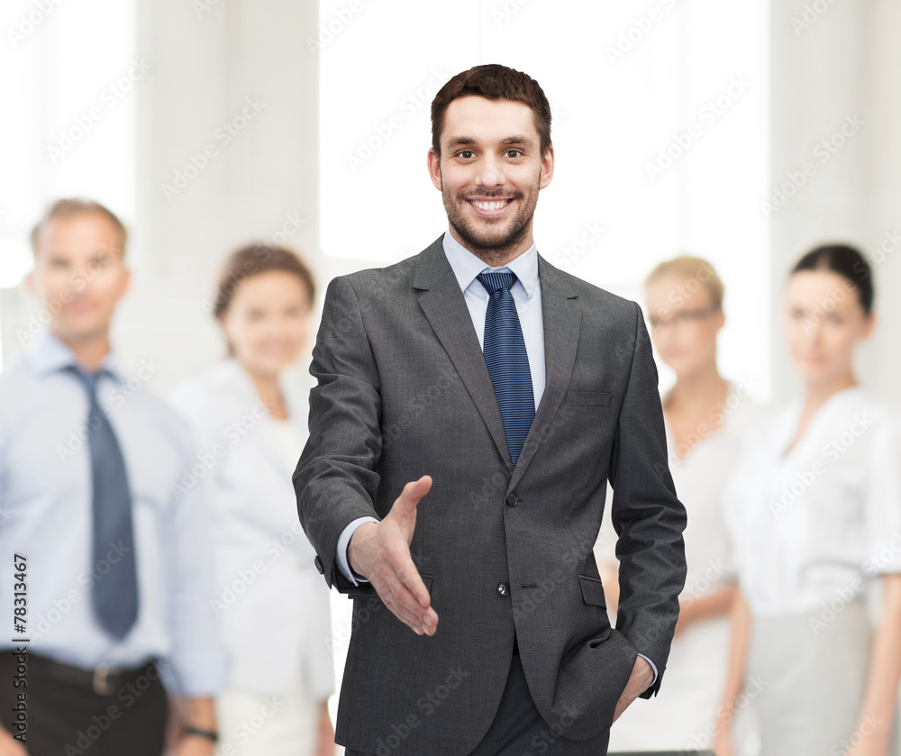 Canvas Prints businessman with open hand ready for handshake