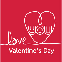 line heart and Valentines card