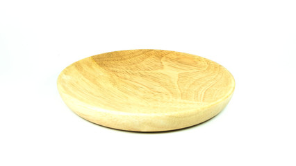 Wooden dish. Isolated on white background