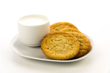 plain sugar cookies and cup of milk