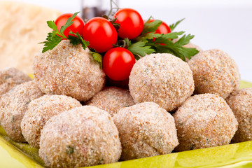Meatballs And Cherry Tomatoes