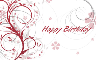 Birthday greetings on natural background, vector illustration