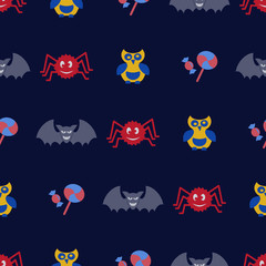 seamless background with symbols of Halloween