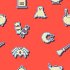 Fototapeta premium seamless background with symbols of Halloween