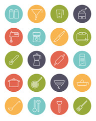 Kitchen and Cooking Vector Line Icons Collection