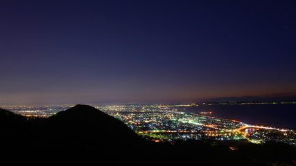 Night view from the Shonandaira Observatory in Hiratsuka, Kanaga