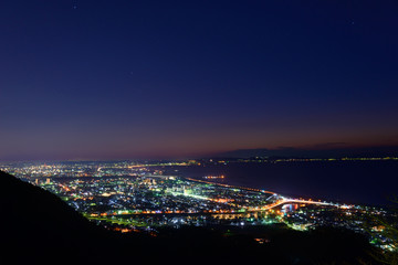 Night view from the Shonandaira Observatory in Hiratsuka, Kanaga