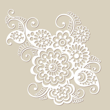 Vector floral pattern element, indian ornament