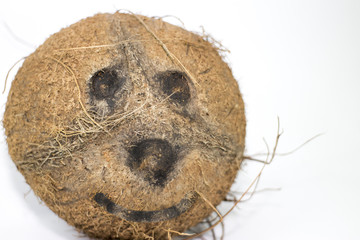 divertente Cocco che ride isolato su bianco