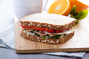 Breakfast sandwich with turkey