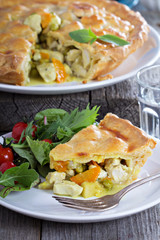 Chicken curry savory pie