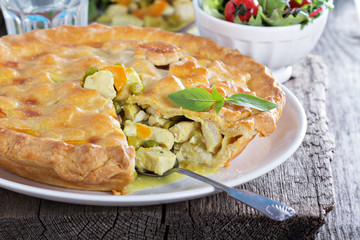 Chicken curry savory pie