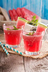 Watermelon drink in glasses