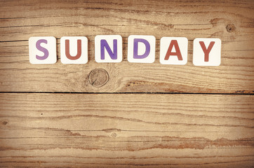 The word SUNDAY