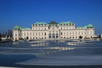 vienna belvedere palace in winter (1/3 sky)