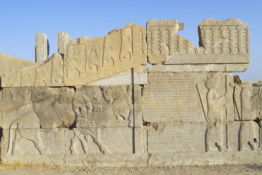 Bas-relief at the ruins of Persepolis, Shiraz, Iran.