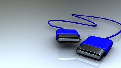 USB plug in a red plastic coating