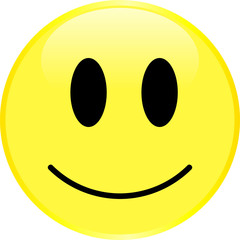 Yellow smiley face with a positive emotion.