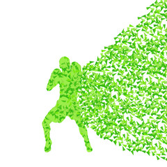 Boxing active young men vector background concept