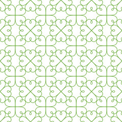 Repeating vector green clovers pattern
