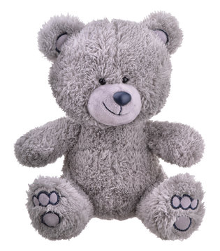 Grey furry teddy bear