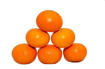 mandarins isolation, white background,