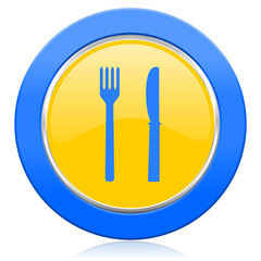eat blue yellow icon restaurant sign