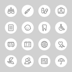 Medicine web icons set