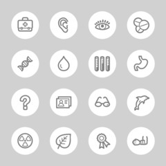 Medicine web icons set
