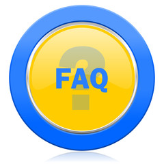 faq blue yellow icon
