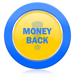 money back blue yellow icon