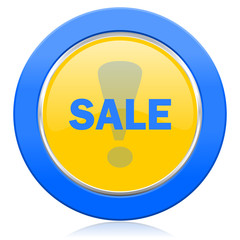 sale blue yellow icon