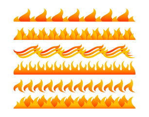 Fire design elements vector set