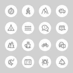 Travel web icons set