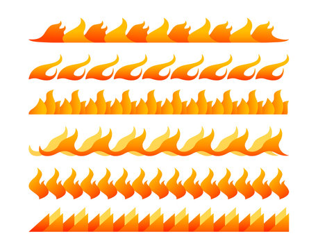 Fire design elements vector set