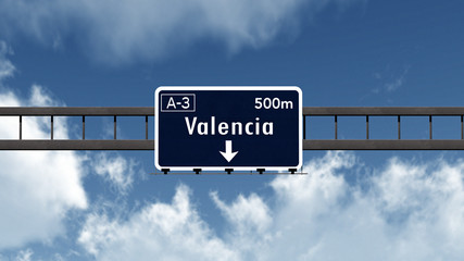 Valencia Spain Highway Road Sign