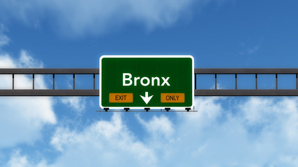 Bronx  USA Highway Road Sign Exit Only