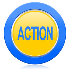 action blue yellow icon