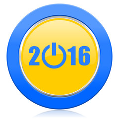 new year 2016 blue yellow icon new years symbol