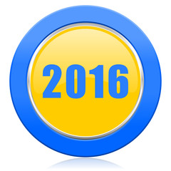 new year 2016 blue yellow icon new years symbol