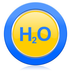 water blue yellow icon h2o sign
