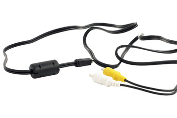Audio adapter cable with yellow and white colour
