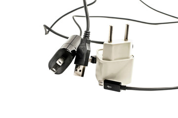 Different Plugs with wires for power supply and adapters