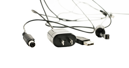Different Plugs with wires for power supply and adapters