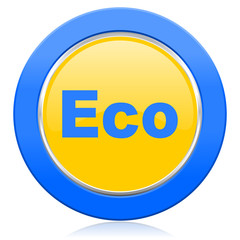 eco blue yellow icon ecological sign
