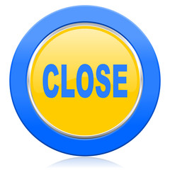 close blue yellow icon